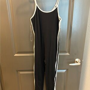 Women’s Fashion NOVA Black and White “Post Gym Selfie Jumpsuit” - Size M